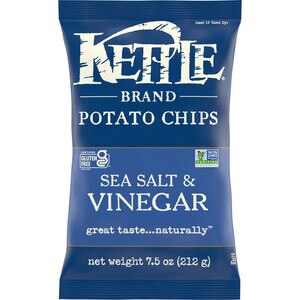 Kettle Brand Sea Salt and Vinegar Kettle Potato Chips, 7.5 Oz