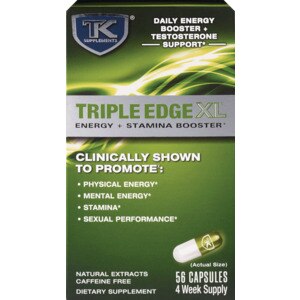 TK Supplements Triple Edge XL Energy & Stamina Booster- Suplemento dietario, 56 u.