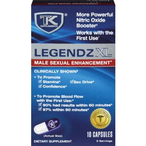 TK Supplements Legendz XL Male Sexual Enhancement - Suplemento dietario, 10 u.