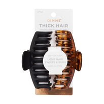 Gimme Beauty Thick Hair Claw Clip -  Black and Tortoise - 2ct