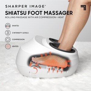 Sharper Image Massager Seat Topper 4-Node Shiatsu with Heat and Vibration