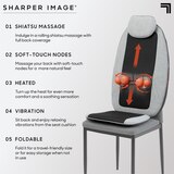 Sharper Image Massager Seat Topper 4-Node Shiatsu with Heat, thumbnail image 5 of 9