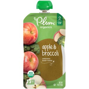Plum Organics Stage 2 - Comida para bebé, Apple & Broccoli, 6 meses+