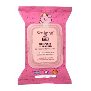 The Creme Shop X BT21 Complete Cleansing Towelettes, 20 Ct, Rose Oil + Hyaluronic Acid , CVS