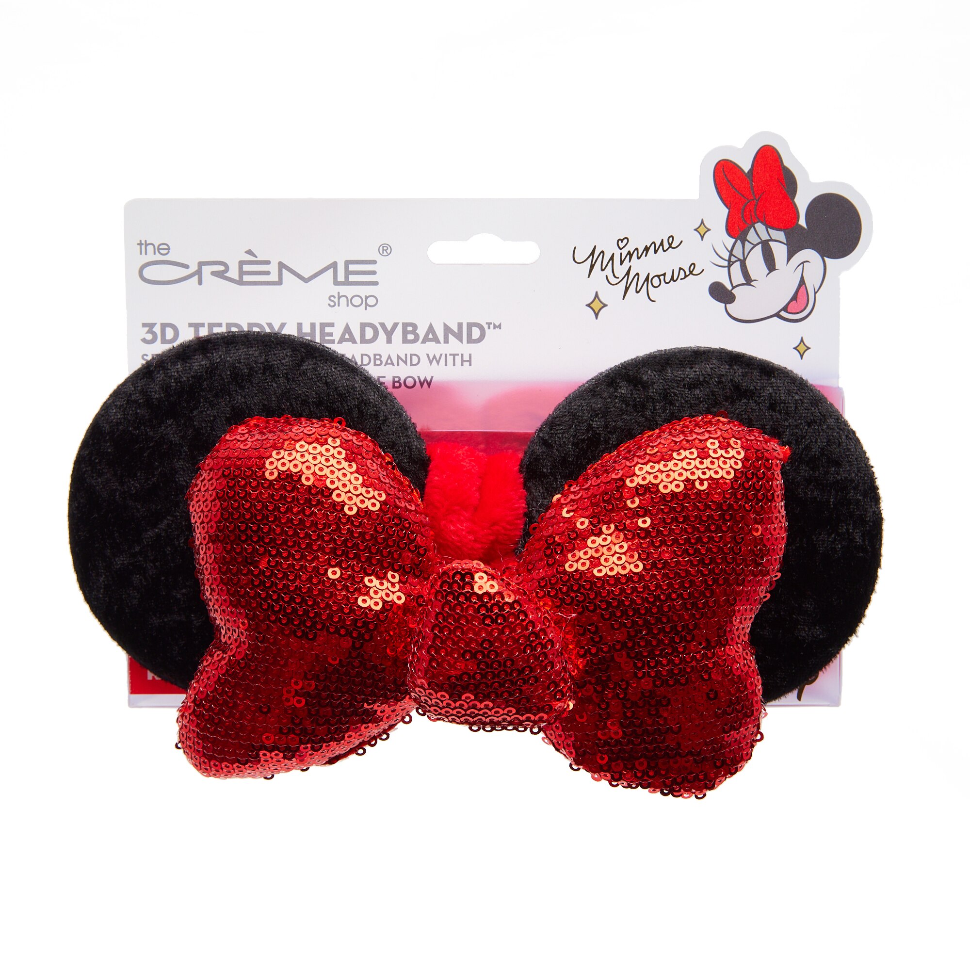 The Crème Shop x Disney Minnie Teddy Headyband, Ruby Glitz