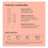 Cora The Comfort Fit Organic Cotton Tampons, Light and Regular Variety Pack, 32 CT, thumbnail image 2 of 2