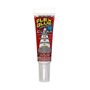 Flex Glue Strong Rubberized Waterproof Adhesive, Clear, 4 OZ