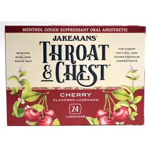 Jakemans Throat & Chest Cherry Lozenges Box, Pack Of 4, 24 Ct - 96 Ct , CVS