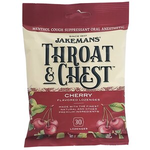 Jakemans Throat & Chest Cherry Lozenges Bag, Pack Of 5, 30 Ct - 150 Ct , CVS