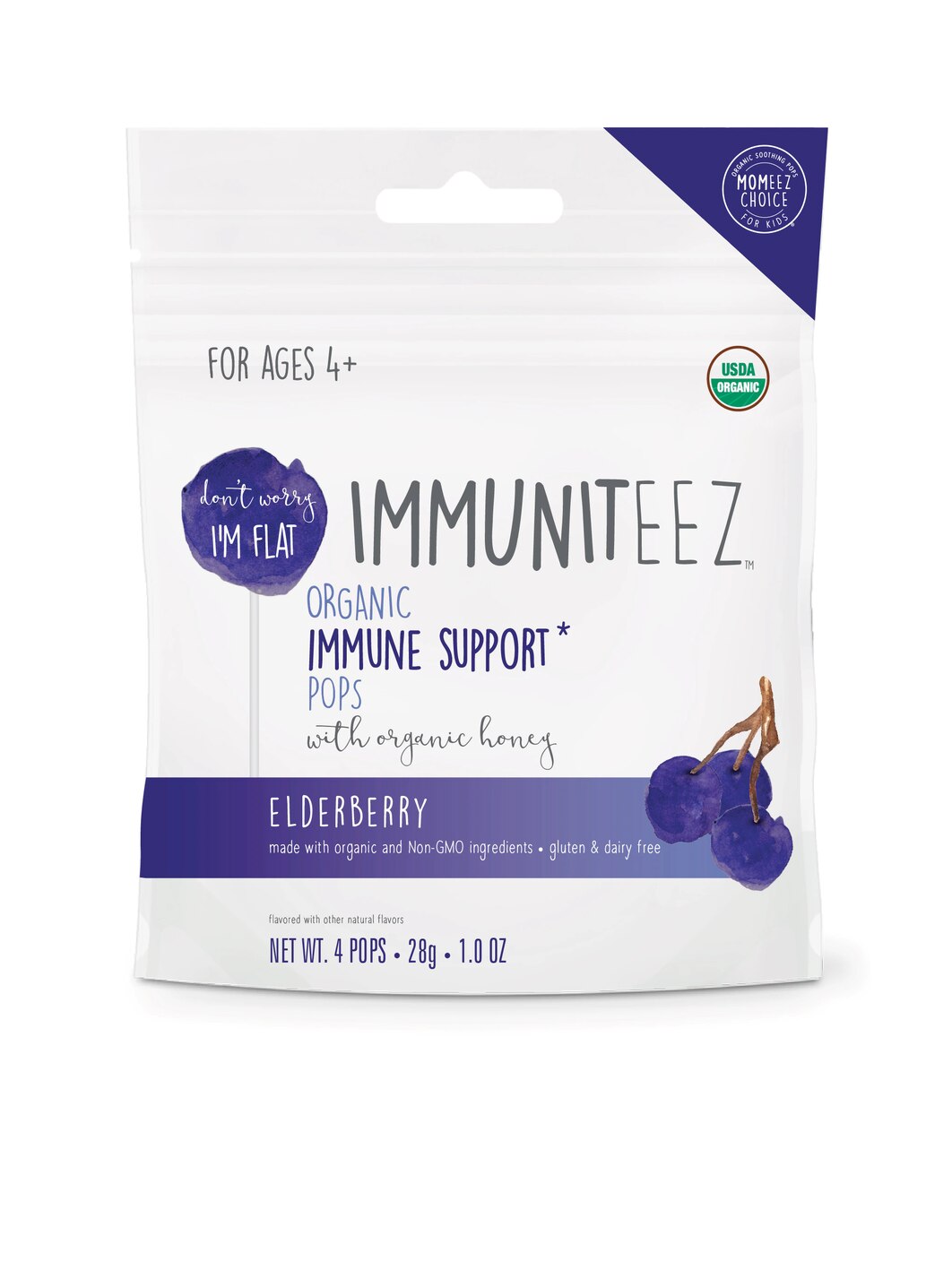 Immuniteez Organic Immune Support* Pops, Elderberry, 4 CT