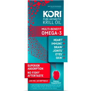 Kori Krill Oil Superior Omega-3 600mg Small Softgels, 60 CT