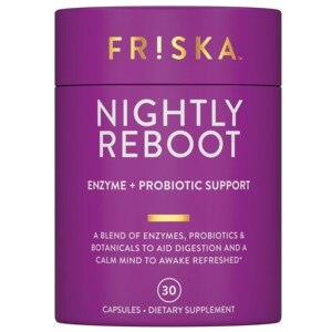 FRISKA, Enzyme + Probiotic Support, Dietary Supplement Capsules, 30 CT, Nightly Reboot