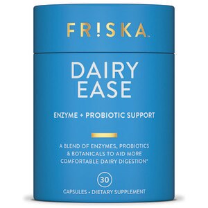  FRISKA Dairy Ease 30-Count, Enzyme + Probiotic + Botanical Dietary Supplement, Supports Healthy Immune Functions 