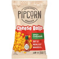 Pipcorn Heirloom Snacks, Spicy Cheddar Cheese Balls with Tabasco, 4.5 oz