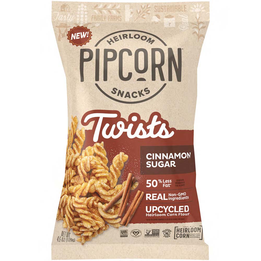 Pipcorn Heirloom Snacks, Cinnamon Sugar Twists, 4.5 Oz , CVS