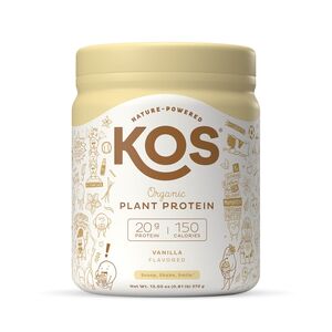 KOS Organic Plant Based Protein Powder, Vanilla, 10 Servings