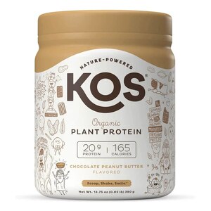 KOS Organic Plant Protein Powder, Chocolate Peanut Butter Flavor, 13.75 OZ