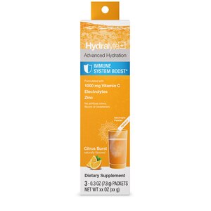 Hydralyte Advanced Hydration Immune System Boost Electrolyte Powder Sticks, Citrus Burst, 3 CT