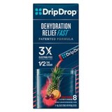 Drip Drop Dehydration Relief Fast Electrolyte Powder, Fruit Punch, 8 CT, thumbnail image 1 of 3