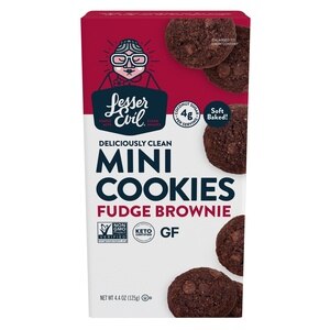  Lesser Evil Fudge Brownie Cookies Mini Cookies, 4.4 OZ 