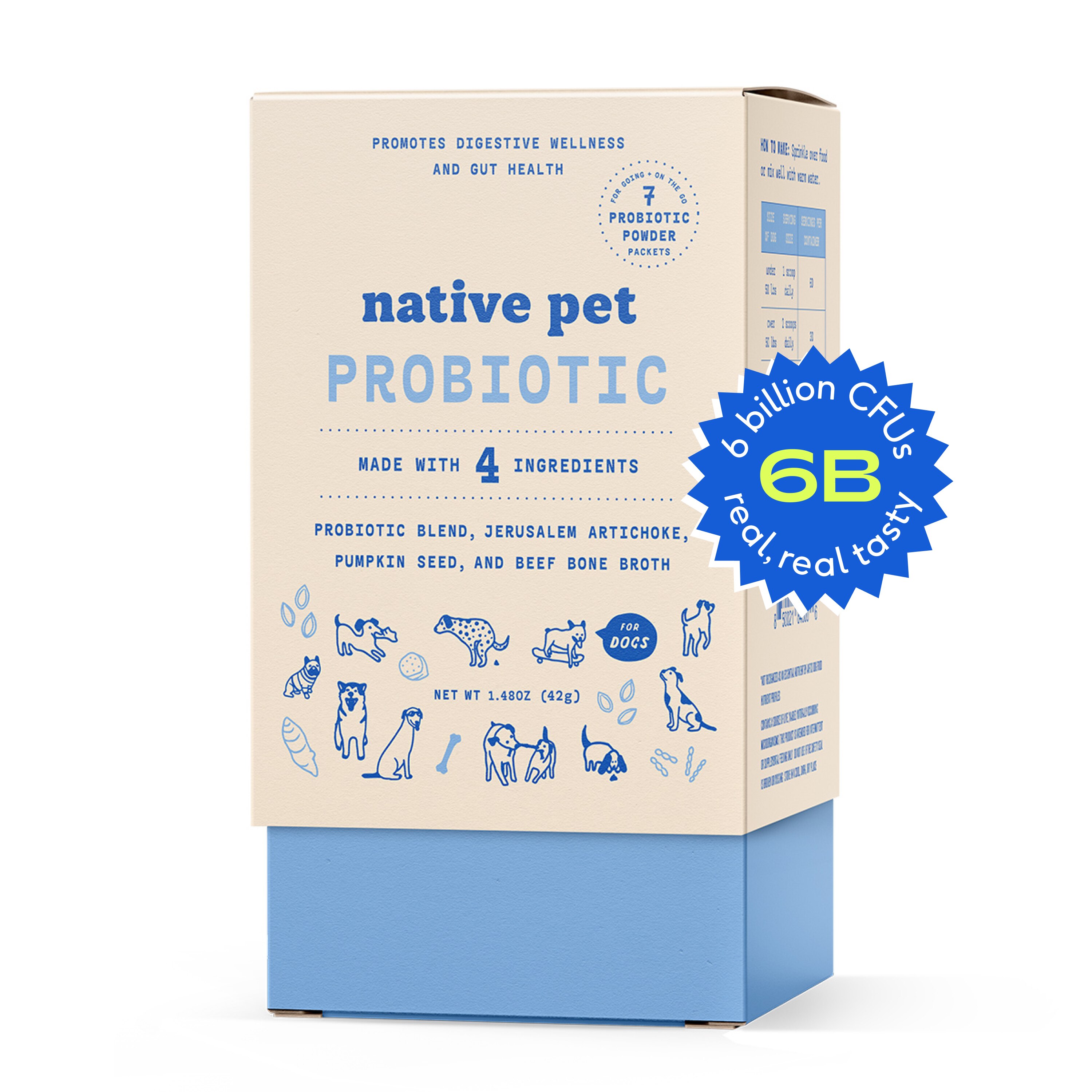 Native Pet Vet-Formulated Probiotic & Prebiotic Digestive Aid Powder Supplement For Dogs Stick Pack, 7 Ct , CVS