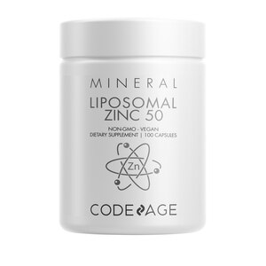 Codeage Liposomal Zinc, 3-Month + Supply, Zinc Gluconate Essential Mineral Vegan Supplement, Non-GMO, 100 CT