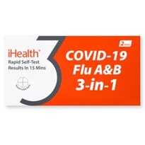 iHealth COVID 19/Flu A&B 3 in 1 Home Rapid Test Kit, 2 CT