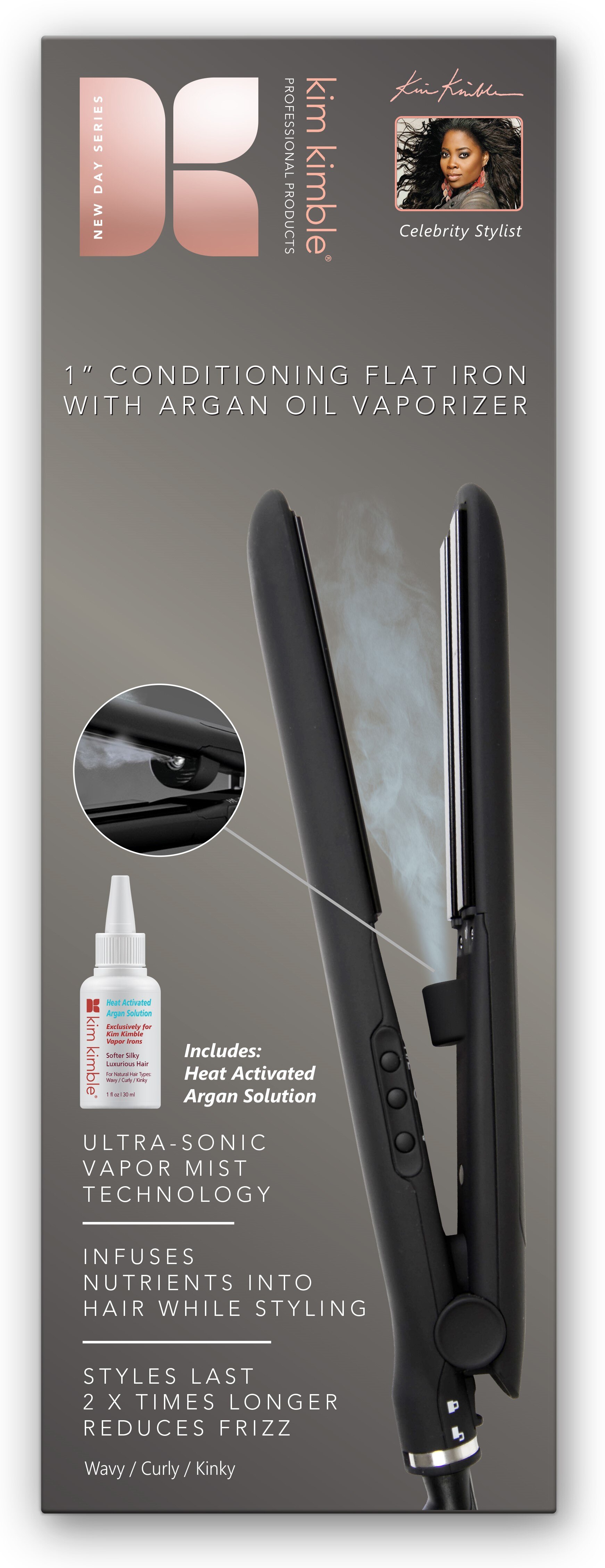 Customer Reviews Kim Kimble Vapor Infused Flat Iron With Argan Oil Conditioner 1 IN CVS Pharmacy