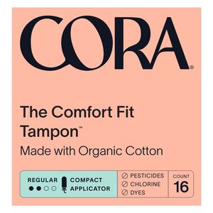 CORA The Comfort Fit Tampon, Organic Cotton, Regular Absorbency, 16 Ct , CVS