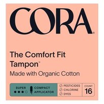 CORA The Comfort Fit Tampon, Super, 16 CT