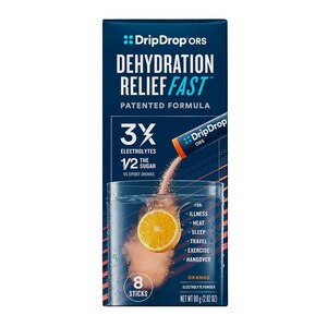 DripDrop ORS Ele Ctrolyte Hydration Powder, Orange, 10g Sticks, 8 Ct , CVS