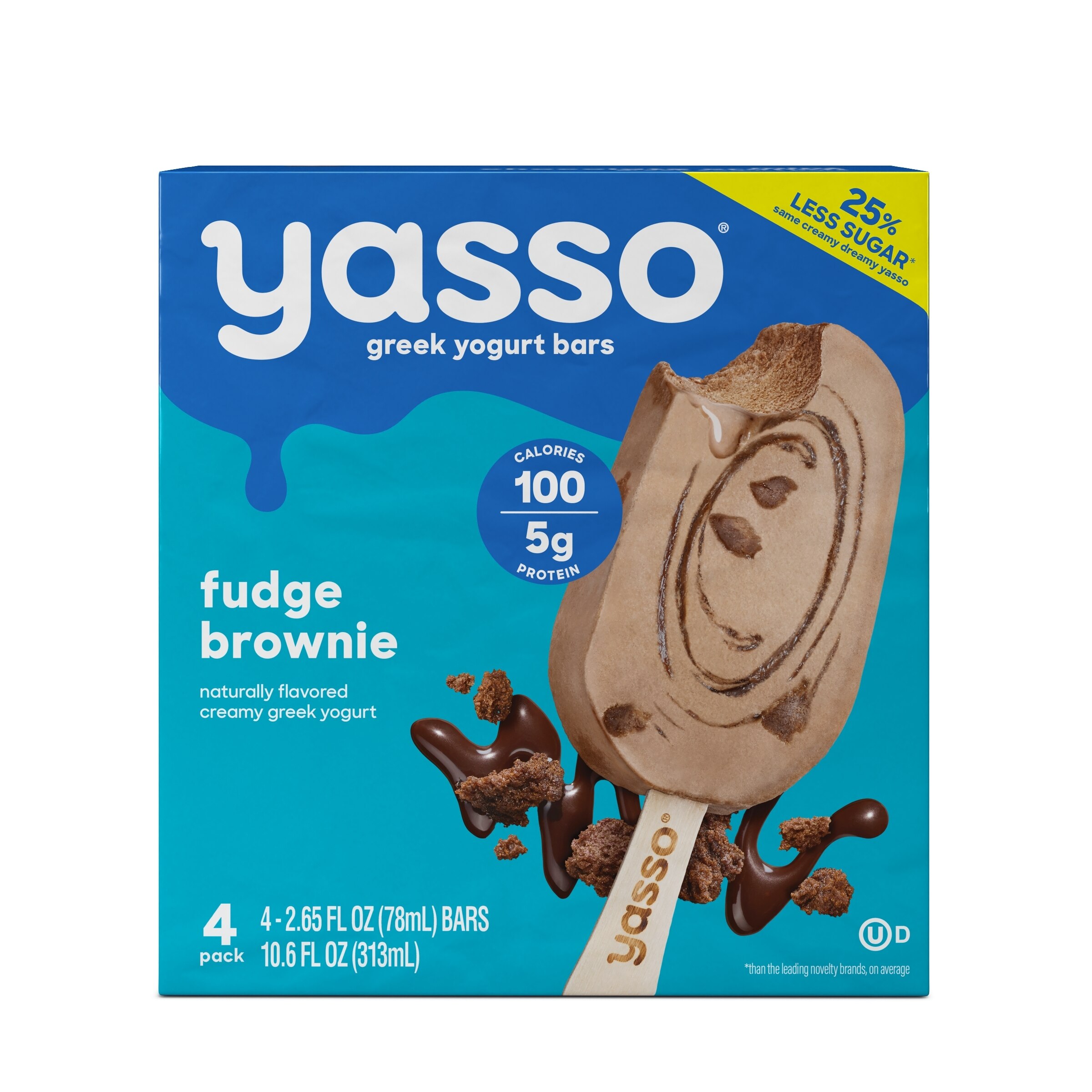 Yasso, Greek Yogurt Bars, Fudge Brownie, 4 Ct, 10.6 Oz - 3.86 Oz , CVS