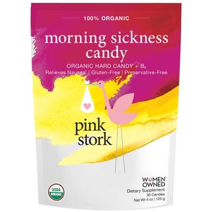 Pink Stork - Caramelos para las náuseas del embarazo, Ginger Raspberry, 30 u.
