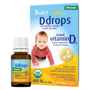 Baby Ddrops Organic Liquid Vitamin D3 Drops, 60 drops
