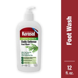 Kerasal Daily Defense Foot Wash, Daily Skin Cleanser for Feet, 12 fl oz
