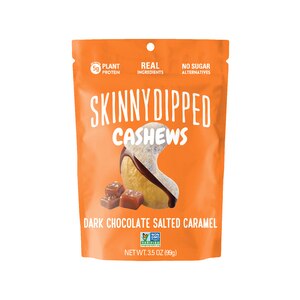 SkinnyDipped Dark Chocolate Salted Caramel Cashews, 3.5 OZ