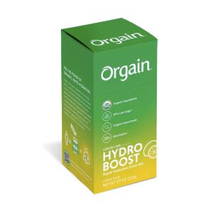 Orgain Organic Hydro Boost Rapid Hydration Packets, Lemon Lime, 8 CT