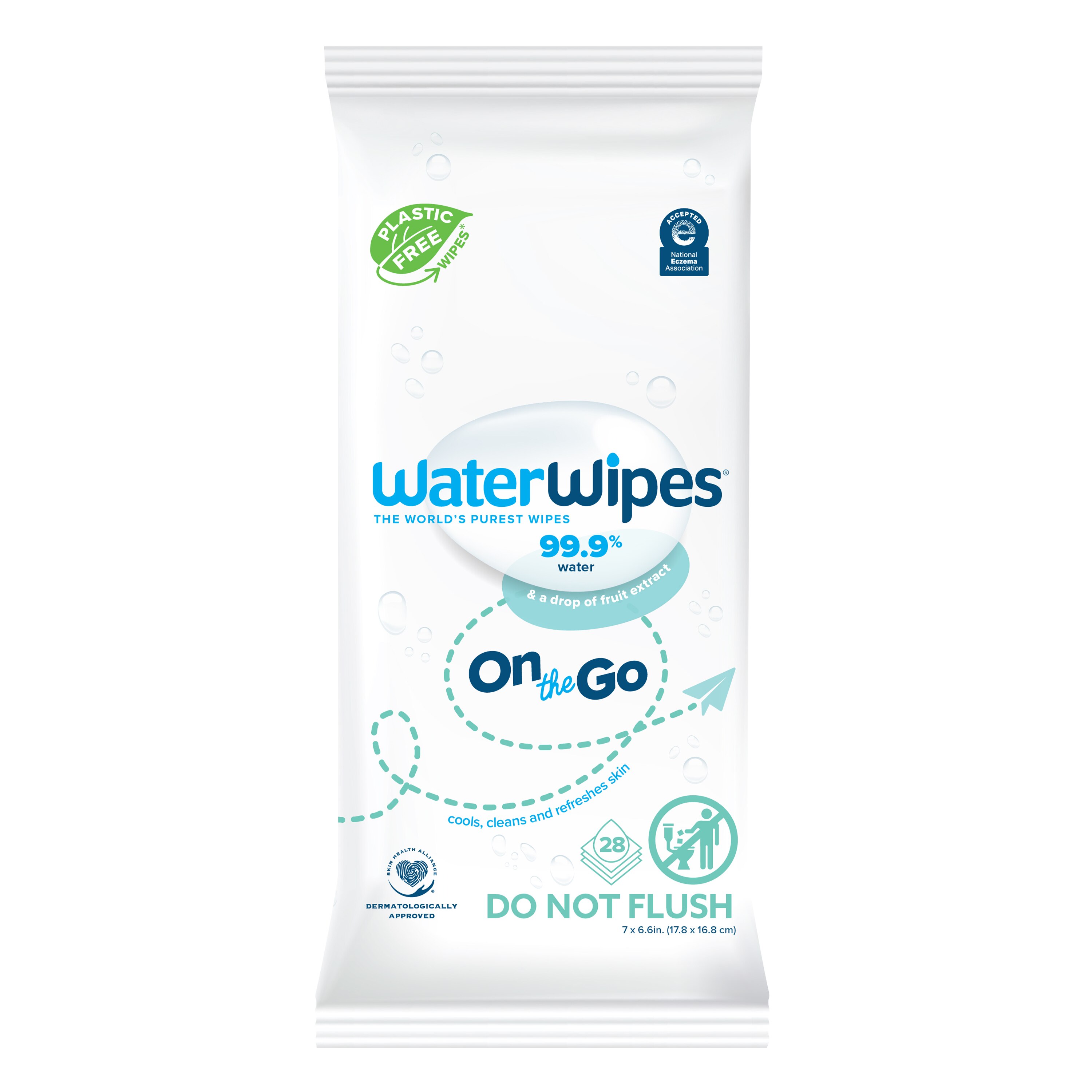 WaterWipes Plastic-Free Original Baby Wipes, 99.9% Water Based, Unscented, Sensitive Skin, 28 Count