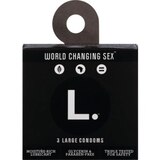 L. International World Changing Sex  3 Large Condoms, thumbnail image 1 of 4