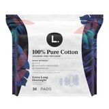 L.  Chlorine Free Ultra Thin Pads, Organic Cotton, Overnight, 36 CT, thumbnail image 1 of 8