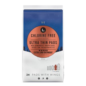pads chlorine thin ultra overnight cvs organic ct count