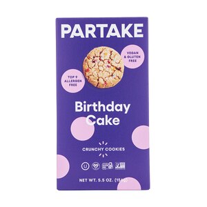 Partake Gluten-Free Vegan Birthday Cake Cookies, 5.5 OZ