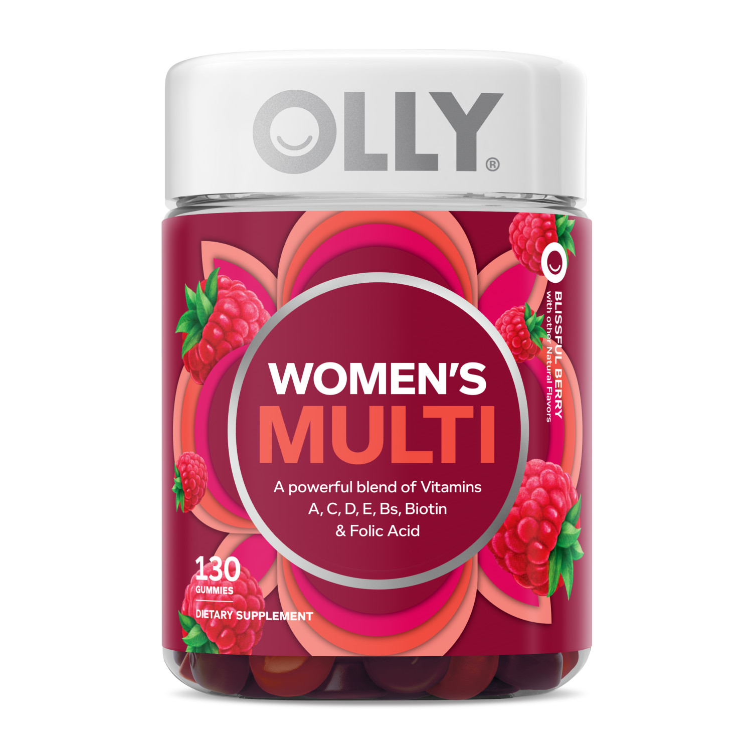 OLLY Women's Multivitamin Gummies, Berry, 130 CT