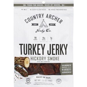 Country Archer 100% Natural Turkey Jerky, Hickory Smoke, 2.5 OZ