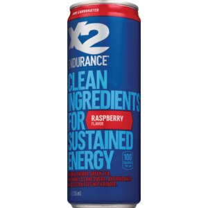 X2 ENDURANCE Raspberry All-Natural Energy Drink, Non-Carbonated, 12 OZ