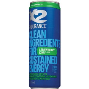 X2 ENDURANCE Strawberry Kiwi All-Natural Energy Drink, Non-Carbonated, 12 OZ