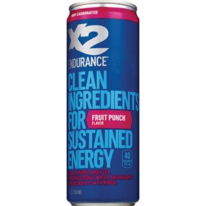  X2 ENDURANCE Fruit Punch All-Natural Energy Drink, Non-Carbonated, 12 OZ 