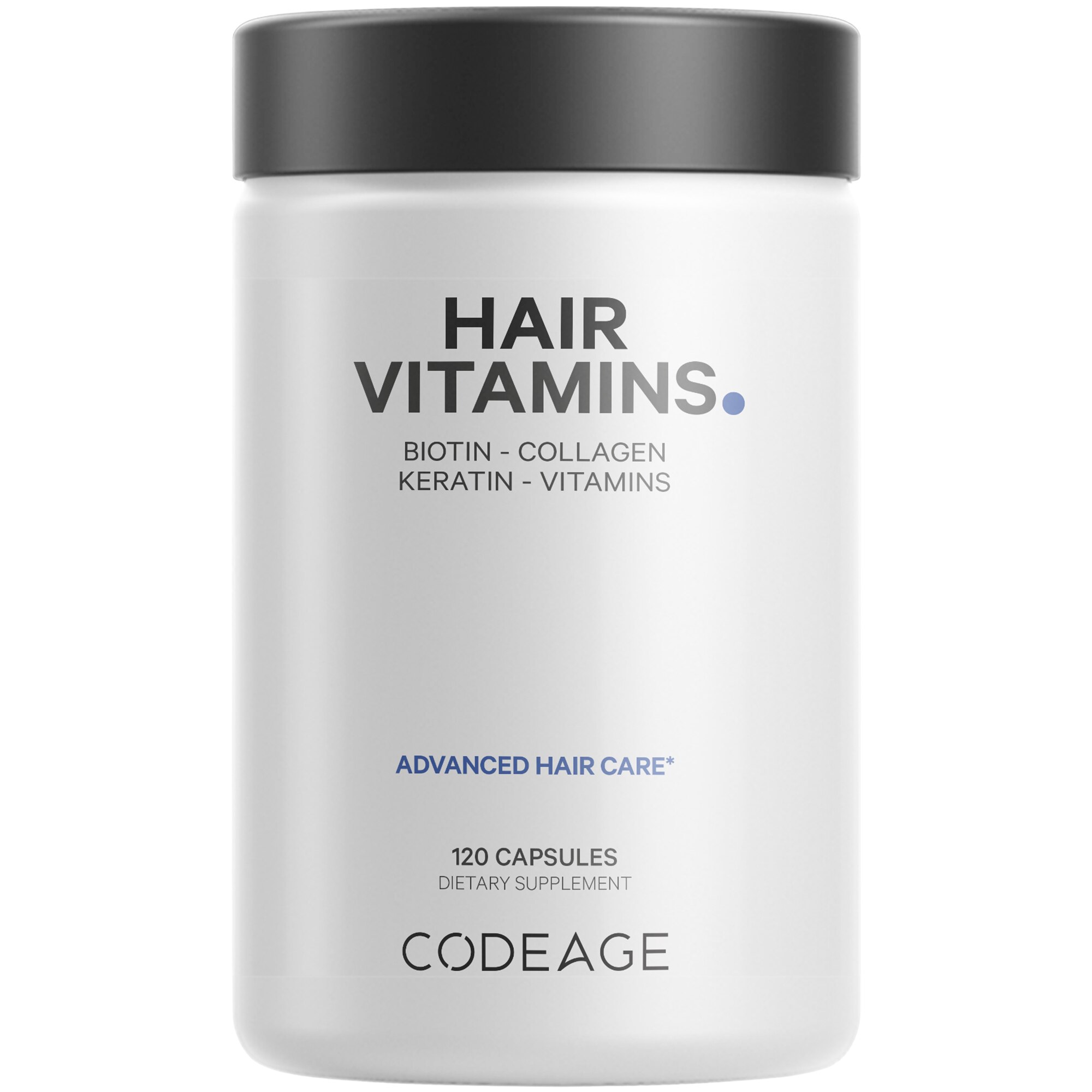 Codeage Hair Vitamins, Biotin 10000mcg, Keratin, Collagen, Zinc, Multivitamin Supplement, 120 CT