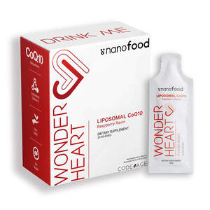 Codeage Nanofood Wonder Heart Liquid CoQ10, Liposomal Ubiquinone Supplement, Coenzyme Q10, 30 ct