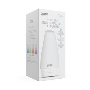 Pure Enrichment PureSpa Natural Essential Oil Diffuser Black 200ml Water Tank Lasts Up to 10 Hours with Soft Color-Changing Lights and Auto Safety Shut-Off
